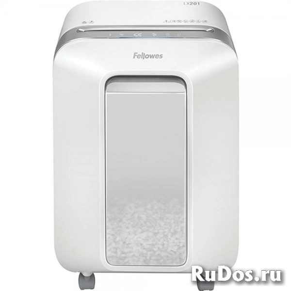 Шредер Fellowes PowerShred LX201 белый (секр.P-5)/перекрестный/12лист./22лтр./скрепки/скобы/пл.карты фото