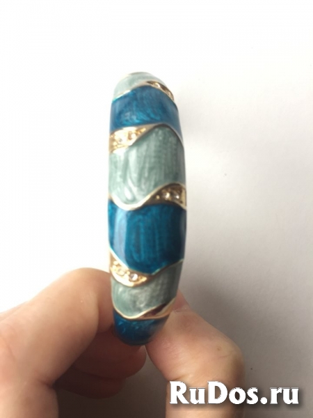 Браслет на руку стразы сваровски swarovski кристаллы голубой сини изображение 6