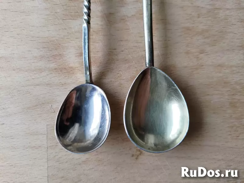 Ложки мельхиор СССР, коктельная и чайная изображение 3