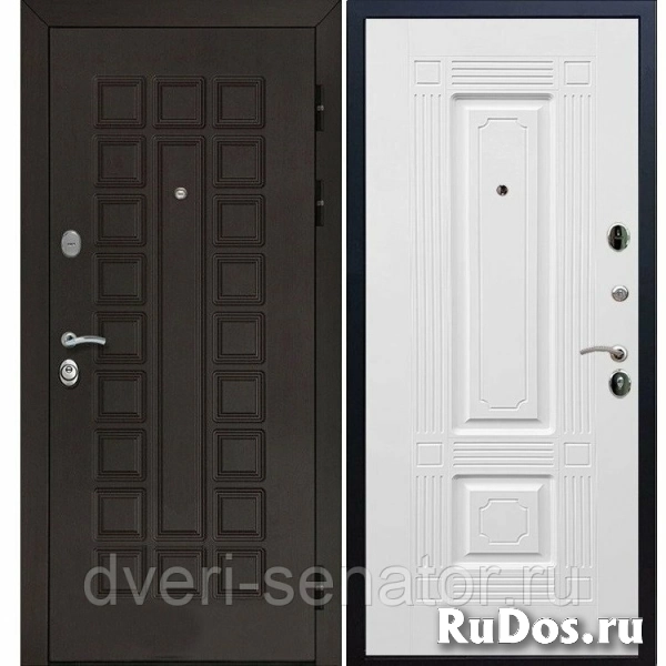 Senator цвет Венге / ФЛ-2 Белый силк сноу входные стальные двери в квартиру фото