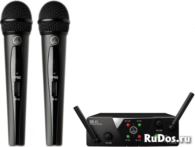 AKG WMS40 Mini2 Vocal Set US45AC (660.700662.300) вокальная радиосистема с приёмником SR40 Mini Dual и двумя ручными передатчиками фото