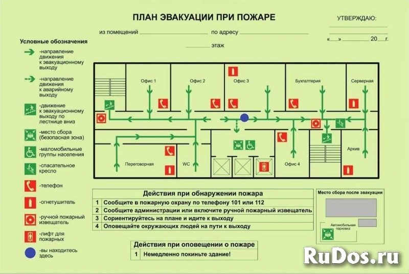 Системы охранной и пожарной сигнализации, планы эвакуации фото