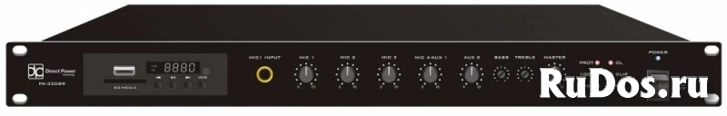 Direct Power Technology PA-350BR Микшер/усилитель 1 канал 350W (70V/100V) MP3/TUNER Bluetooth 1U rack фото