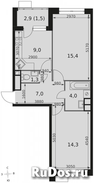 Продам 2 комнатную квартиру 52 м2 фото