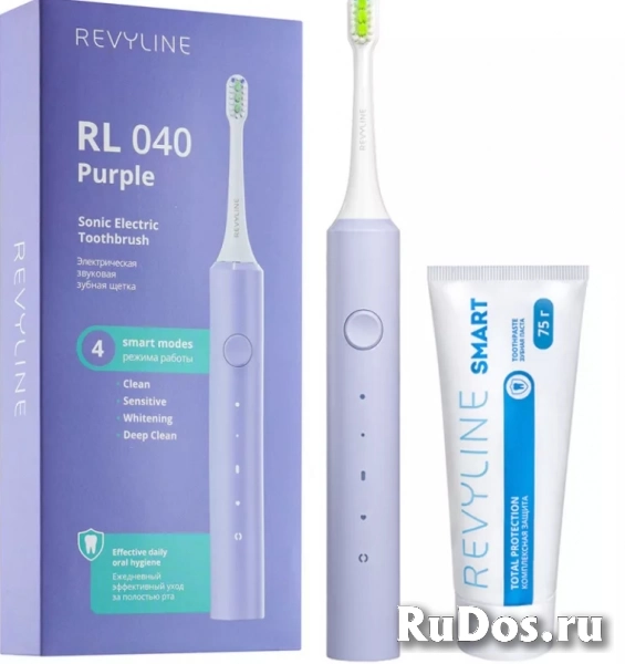 Звуковая щетка Revyline RL040 Violet и зубная паста Smart фото