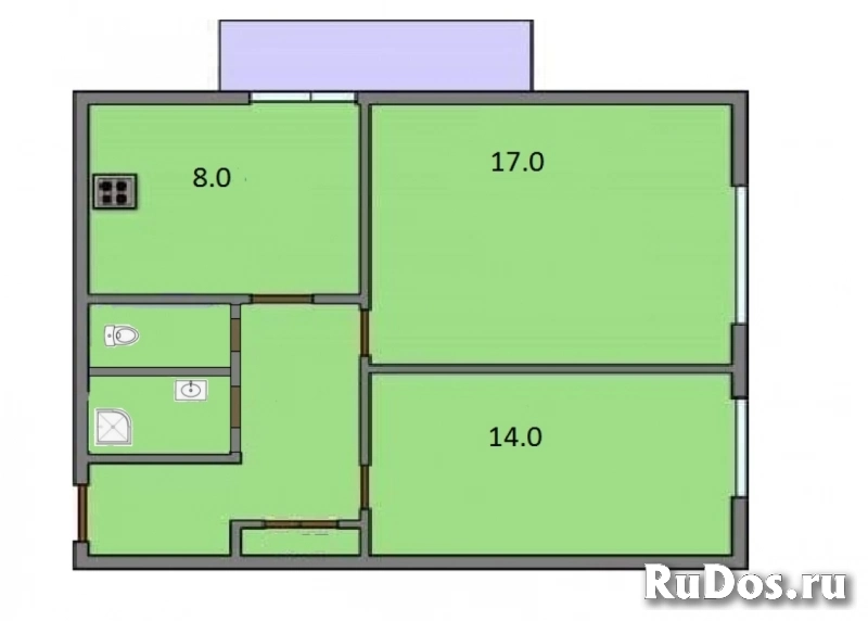 Продам 2 комнатную квартиру 58 м2 изображение 3