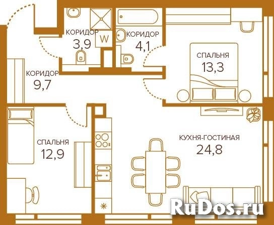 Продам 2 комнатную квартиру 68 м2 фотка