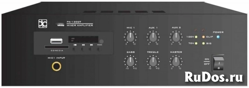 Direct Power Technology PA-120BR Микшер/усилитель 1 канал 120W (70V/100V) MP3/TUNER Bluetooth 1U rack фото