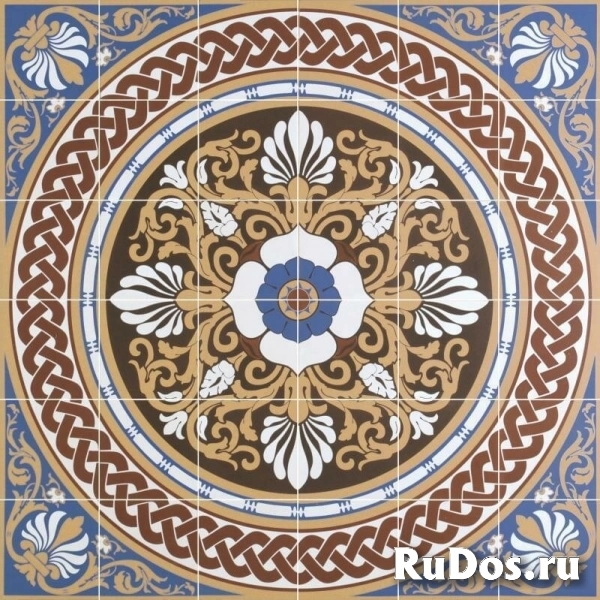 Керамическая плитка Original Style Victorian Floor Tiles Palmerston Blue On Buff 91.6x91.6 фото