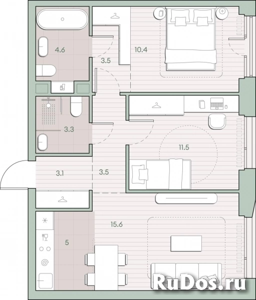 Продам 2 комнатную квартиру 60.5 м2 фотка