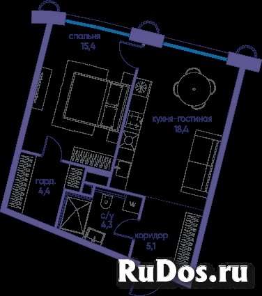 Продам 1 комнатную квартиру 47 м2 фото