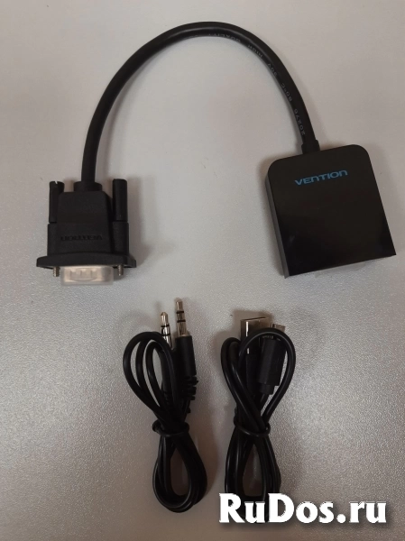 Мультимедиа конвертер Vention VGA + аудио > HDMI, гибкий, черный фотка