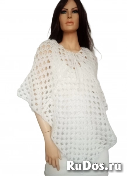 Пончо ручной работы из пуха ангорской козы фотка