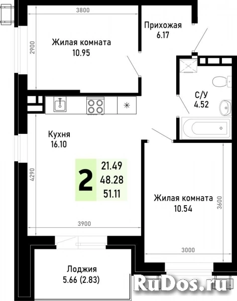 Продам 2 комнатную квартиру 51 м2 фото