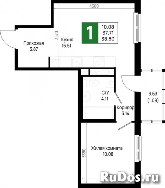 Продам 1 комнатную квартиру 38 м2 фото