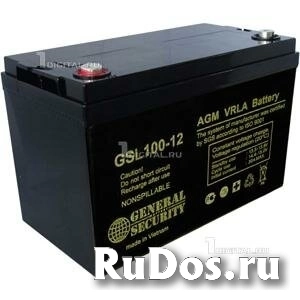 Аккумулятор General Security GSL 100-12 (12В, 100Ач / 12V, 100Ah / вывод М8) фото