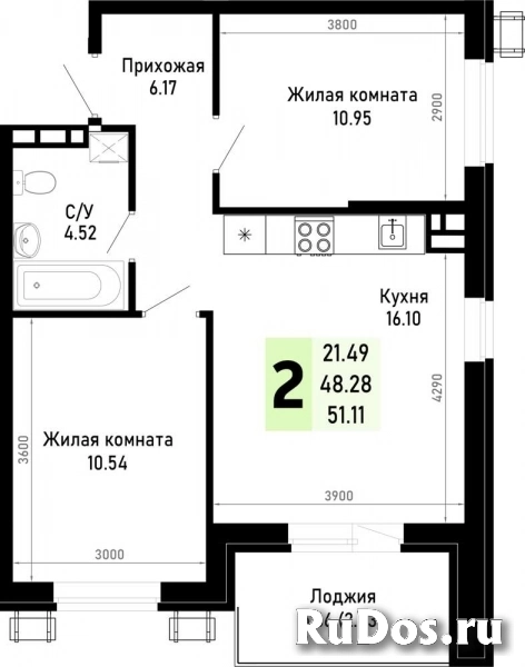 Продам 2 комнатную квартиру 51 м2 фото