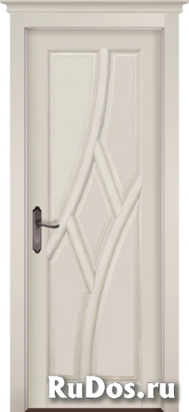 Межкомнатная дверь Глория массив ольхи Цвет:слоновая кость Тип:со стеклом фото