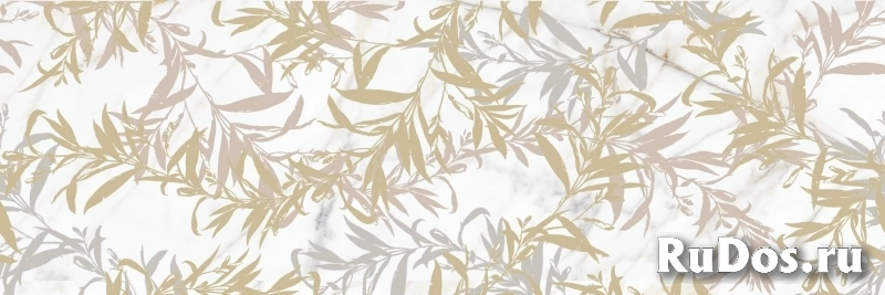 Декор Allmarble Wall Golden White Satin Decoro Foliage 80x120 фото