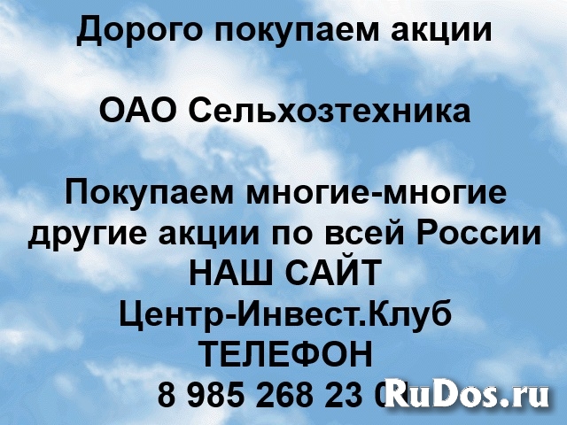 Покупаем акции ОАО Сельхозтехника и любые другие акции фото