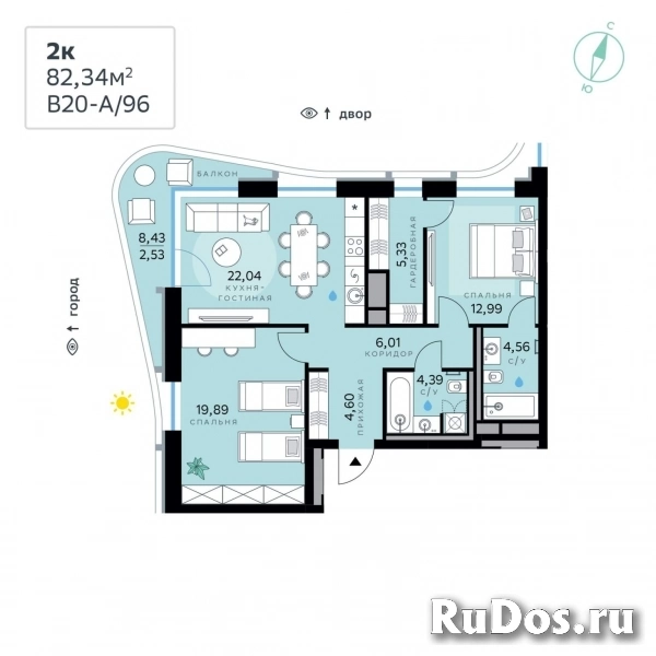 Продам 2 комнатную квартиру 82 м2 фото