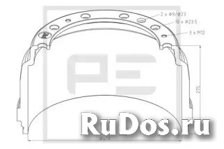 Тормозной барабан pe automotive 12607400A фото