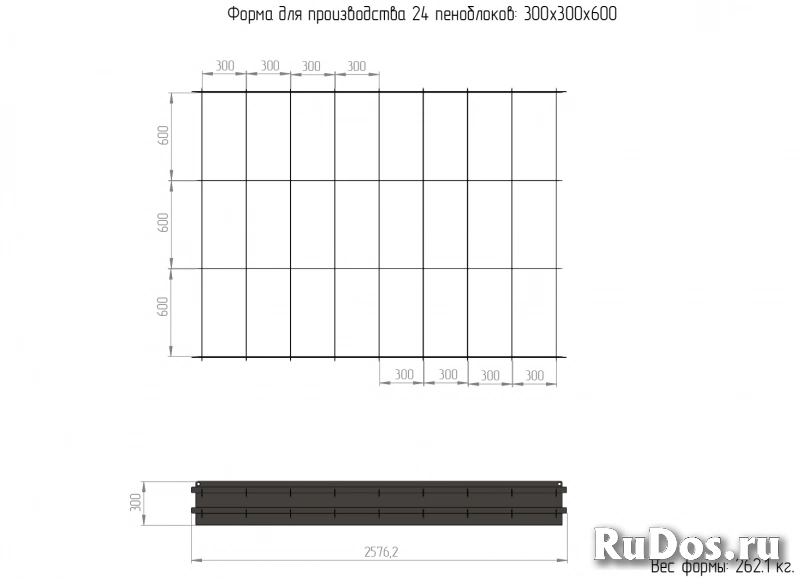 Форма пеноблока 300х300х600 мм фотка