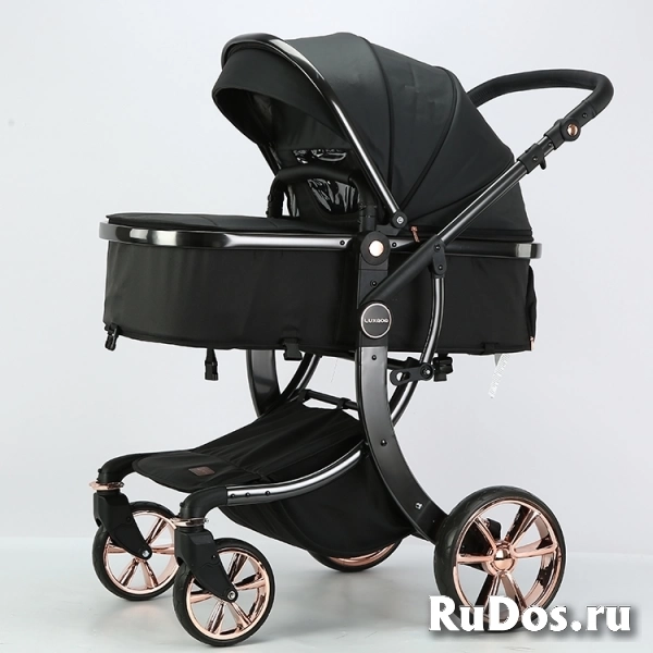 Коляска детская luxmom 608 экокожа для новорожденных фото