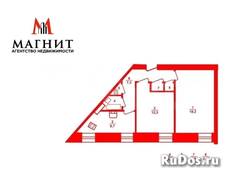 Продам 2 комнатную квартиру 51 м2 в Санкт-Петербурге Продам 2 комнатную квартиру 51 м2 изображение 3