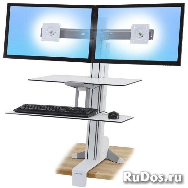 Рабочее место Ergotron 33-349-211, WorkFit-S, Dual Monitor Worksurface+ фото