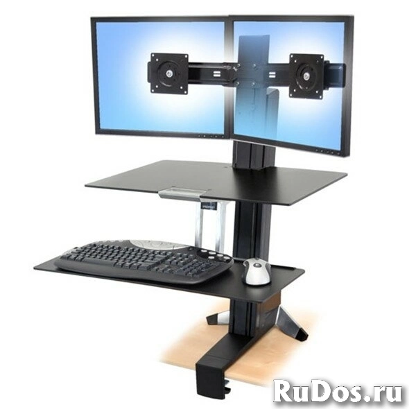 Рабочее место Ergotron 33-349-200, WorkFit-S, Dual Monitor Worksurface+ фото