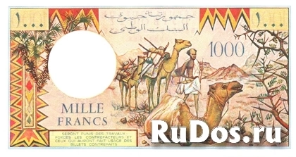 Банкнота 1000 франков. Джибути. фотка
