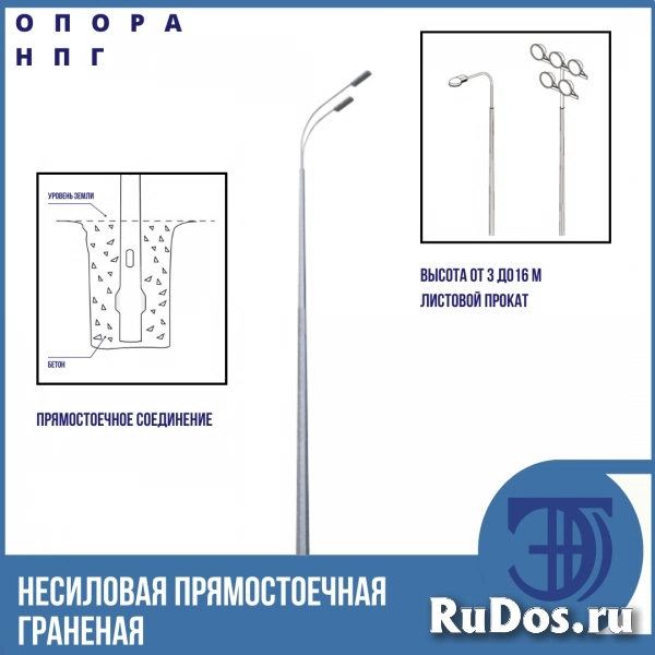 Несиловая прямостоечная граненая опора освещения НПГ фото