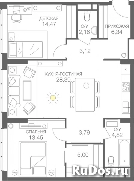 Продам 2 комнатную квартиру 81 м2 фото