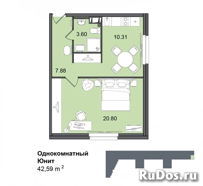 Продам 1 комнатную квартиру 42 м2 фото