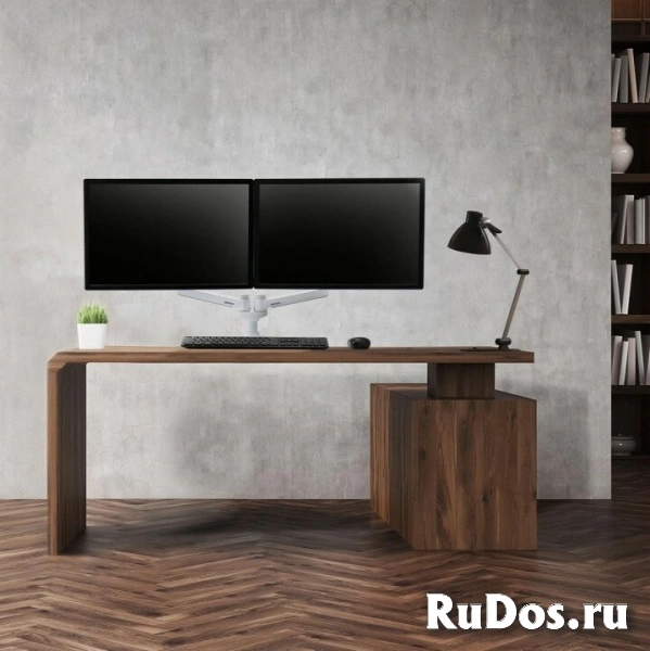 Двойное настольное крепление Ergotron LX Dual Side-by-Side Arm 45-491-216, белый фото