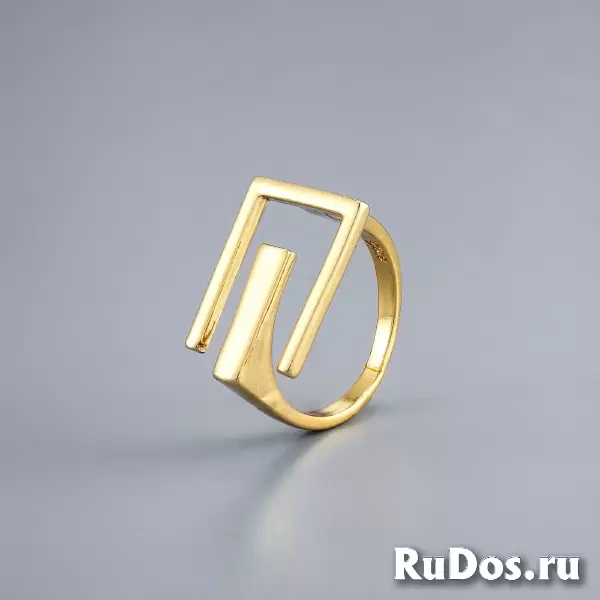 Кольцо "Лабиринт" золотистое изображение 3