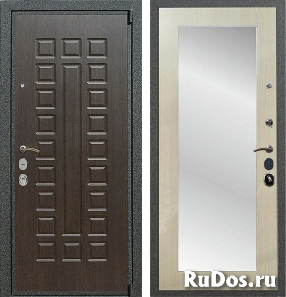 Входная дверь Армада 4А Mottura с Зеркалом Пастораль (Венге / Дуб белёный) фото