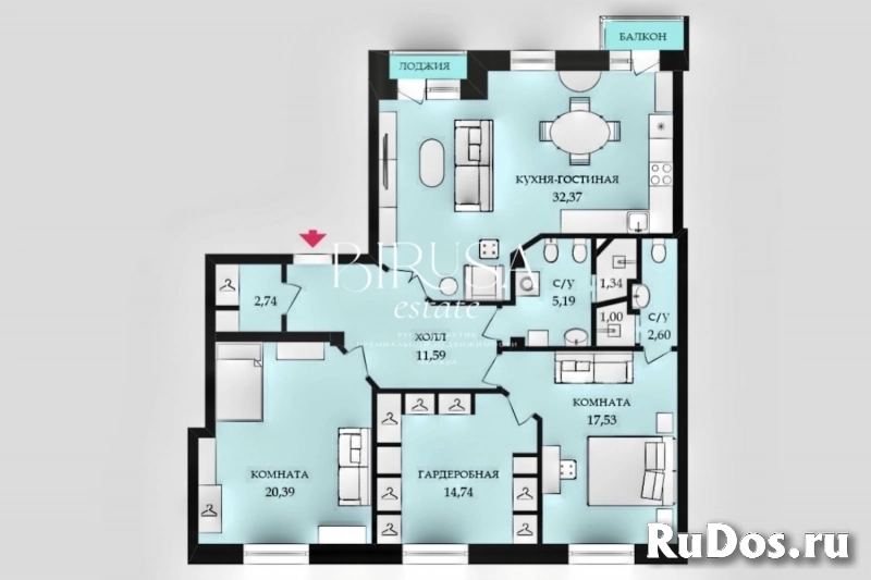 Продам 3 комнатную квартиру 108.6 м2 изображение 3