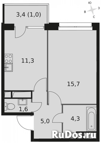 Продам 1 комнатную квартиру 38 м2 изображение 3