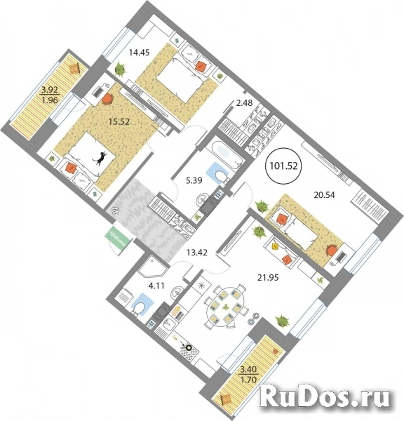 Продам 3 комнатную квартиру 101 м2 фото