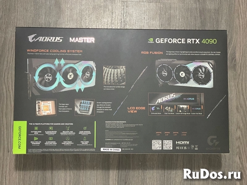 Видеокарта GIGABYTE AORUS GeForce RTX 4090 MASTER 24G GDDR6X фотка