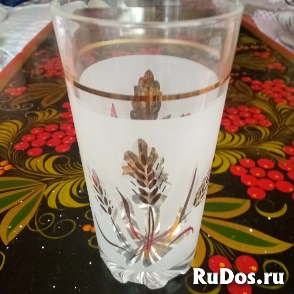 Стаканы итальянские. Золотой колос. Новые. 6 стак. фотка