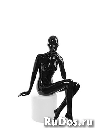 Манекен женский сидячий чёрный глянцевый TANGO 04F-02G фото