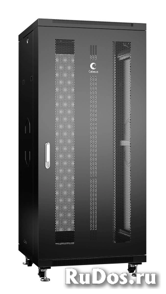 Cabeus ND-05C-32U60/100-BK Шкаф монтажный телекоммуникационный 19quot; напольный для распределительного и серверного оборудования 32U 600x1000x1610mm (ШхГхВ) передняя и задняя перфорированные двери, ручка с замком, цвет черный (RAL 9004) фото