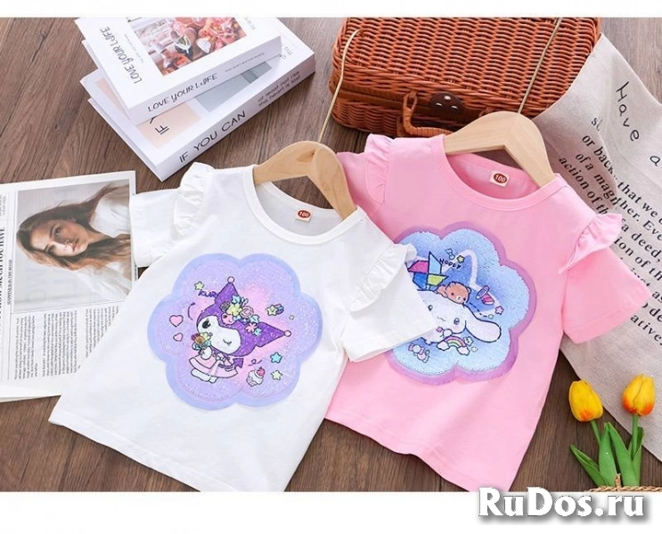 Футболка Kuromi Cinnamoroll Melody Sanrio для девочек изображение 4