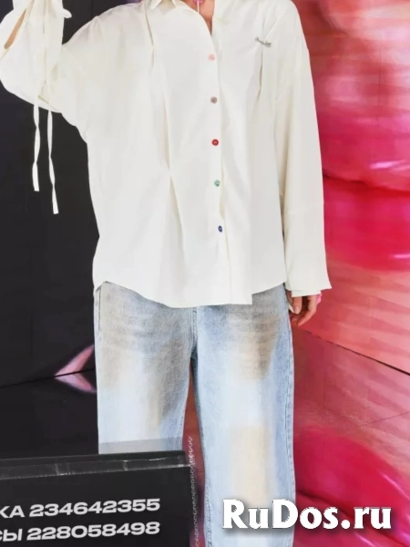 Рубашка удлиненная свободная бохо больших размеров изображение 7