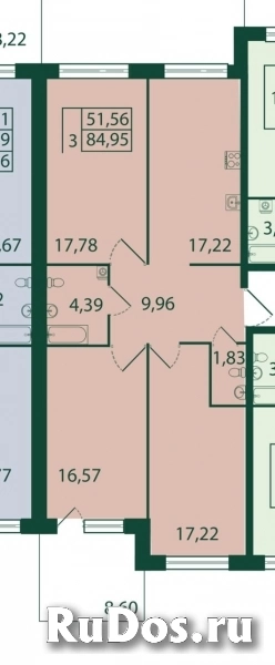 Продам 3 комнатную квартиру 86 м2 изображение 3