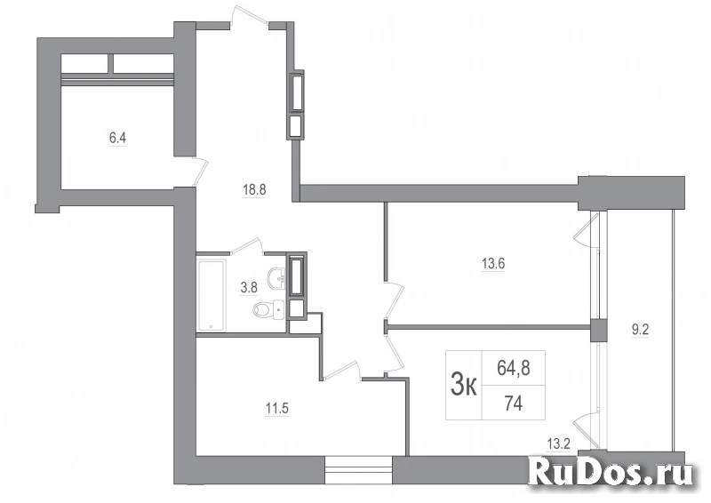 Продам 3 комнатную квартиру 75 м2 фото