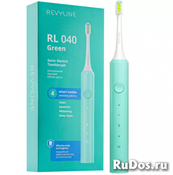 Зеленая звуковая щетка Revyline RL 040 с 4 режимами фото